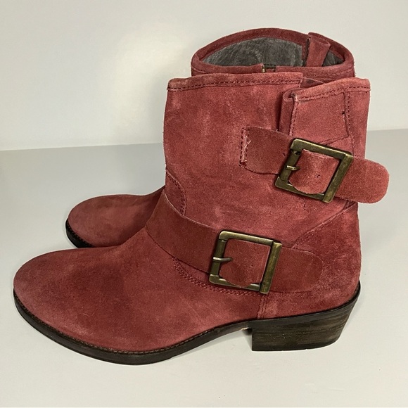 Seychelles Weekenders Castanets Boots Women's 8 Burgundy Suede Ankle Booties - Picture 2 of 9